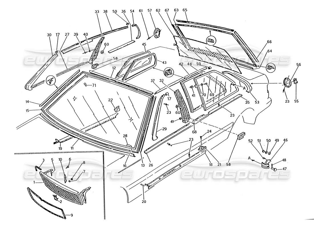 a part diagram from the maserati biturbo (1983-1995) parts catalogue