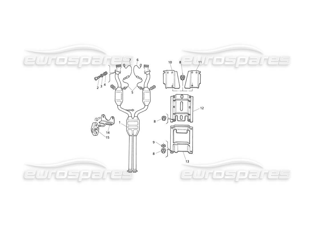 a part diagram from the maserati quattroporte (1996-2001) parts catalogue