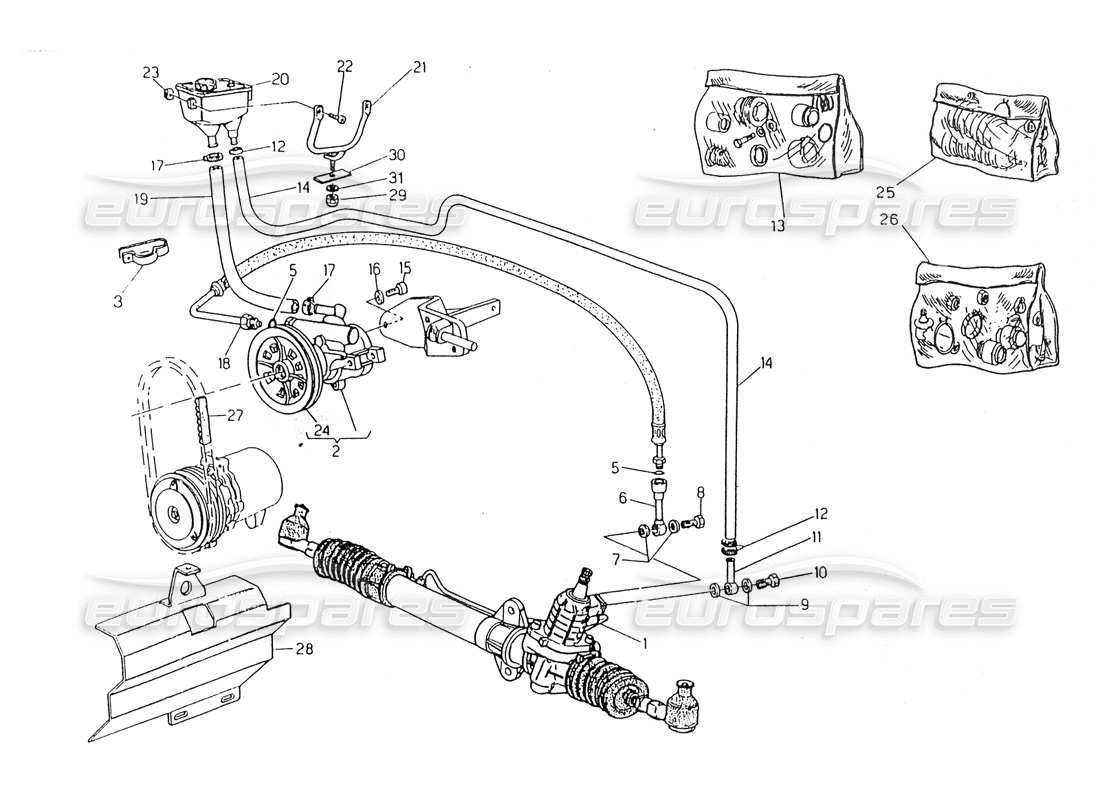 a part diagram from the maserati biturbo (1983-1995) parts catalogue