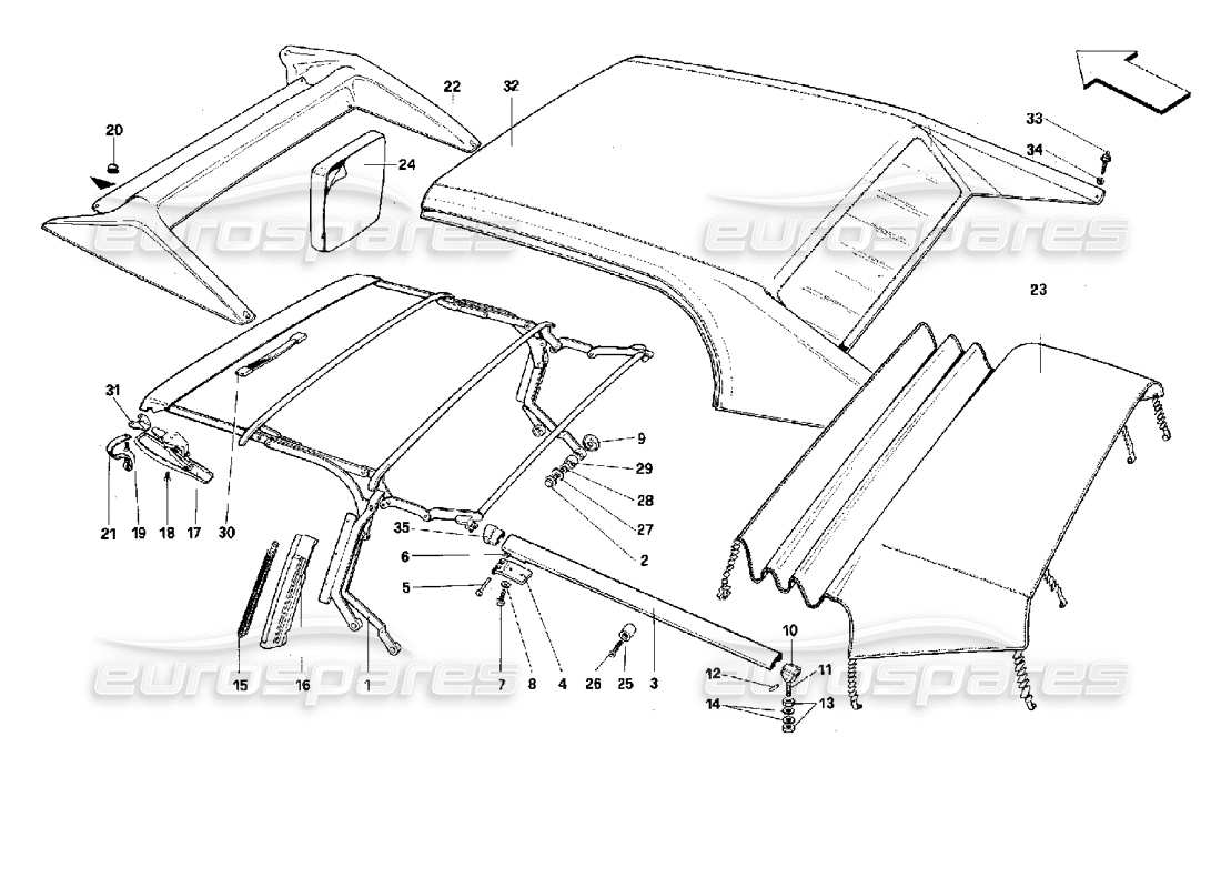 a part diagram from the ferrari mondial parts catalogue
