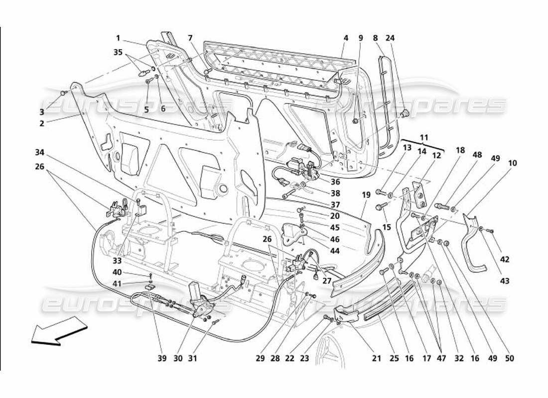 a part diagram from the maserati 4200 parts catalogue