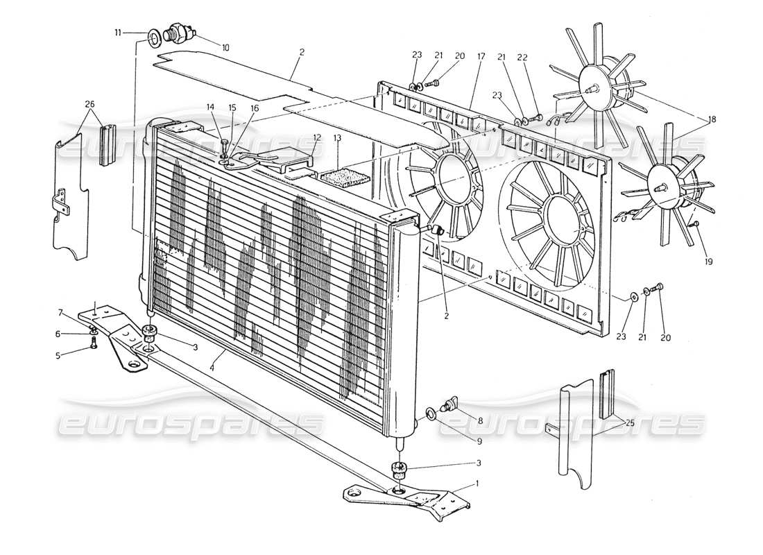 a part diagram from the maserati biturbo (1983-1995) parts catalogue