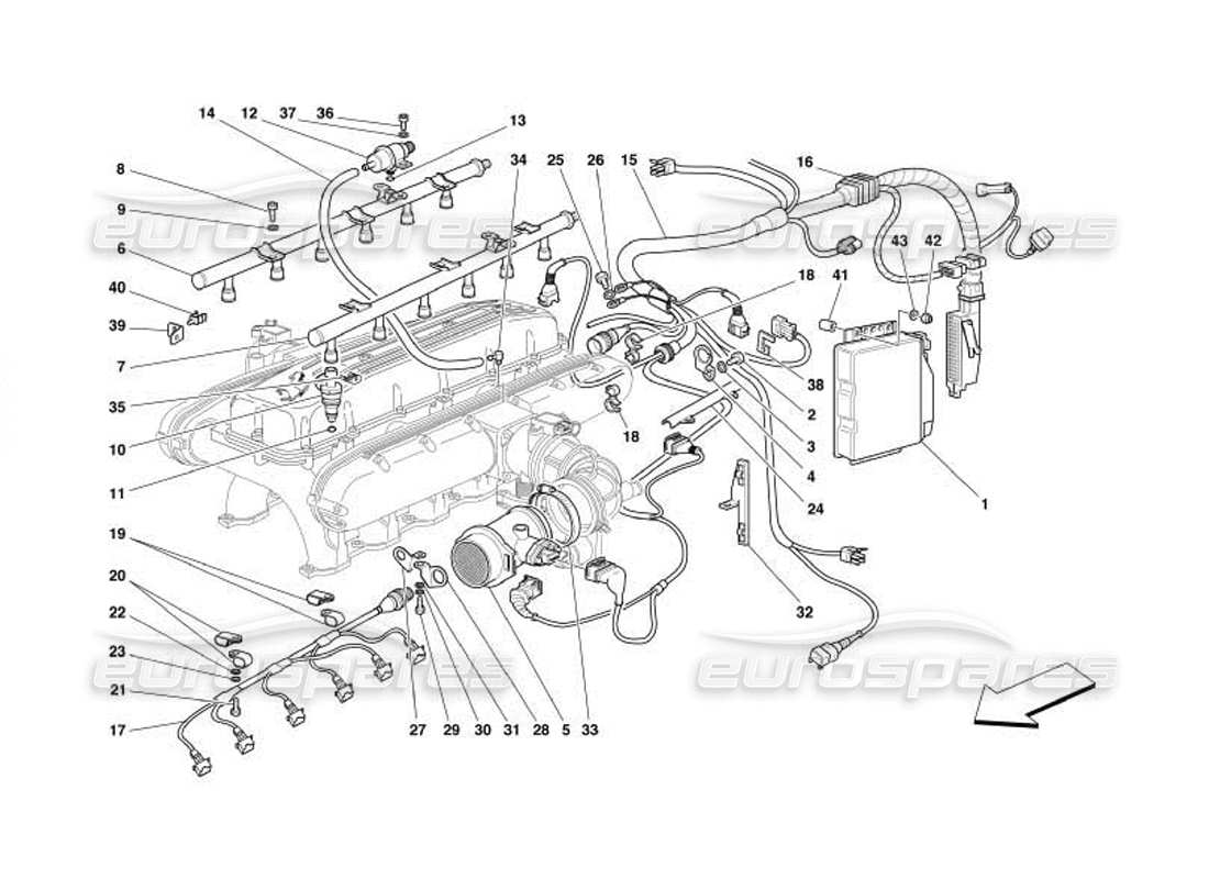 a part diagram from the ferrari 550 parts catalogue