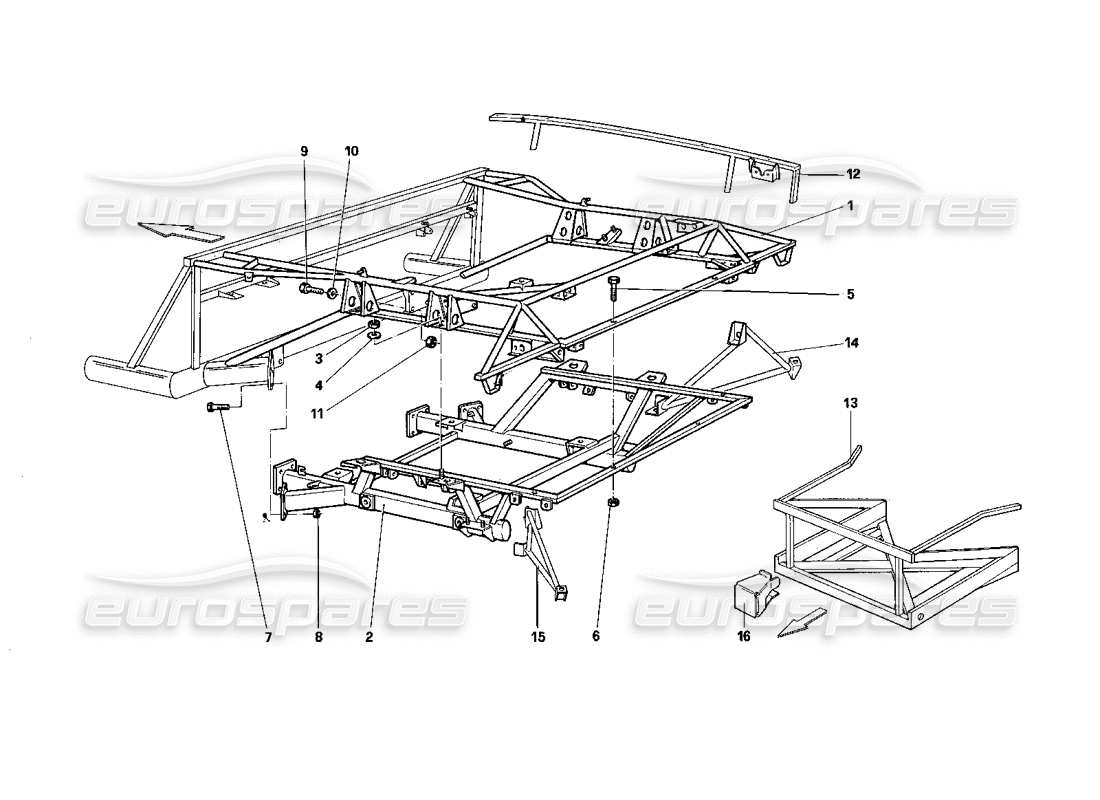 VIEW PARTS DIAGRAMS FROM THE FERRARI TESTAROSSA PARTS CATALOGUE a part diagram from the ferrari testarossa parts catalogue