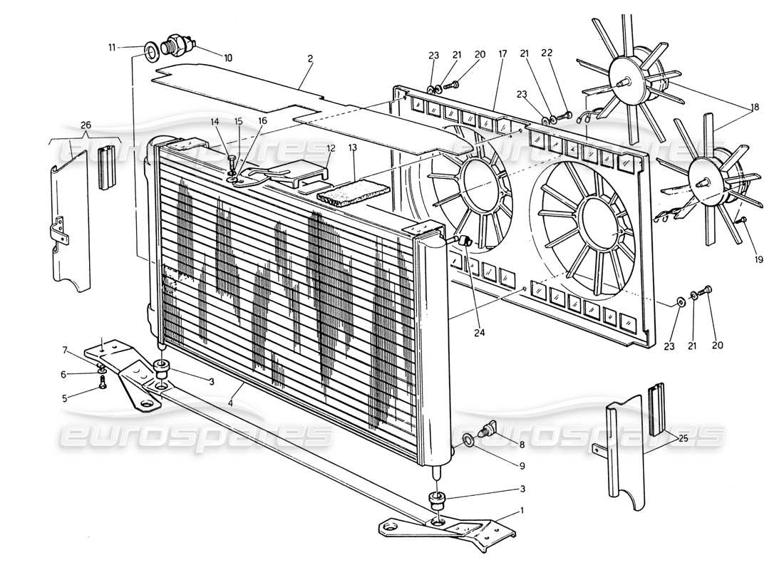 a part diagram from the maserati 222 / 222e biturbo parts catalogue