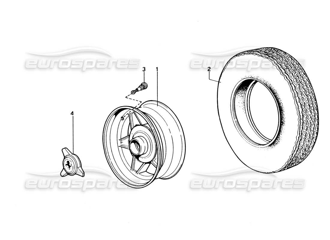 a part diagram from the ferrari 330 and 365 parts catalogue