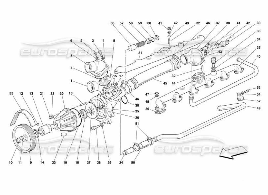 a part diagram from the Ferrari 550 Barchetta parts catalogue