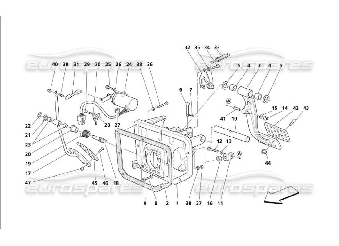 a part diagram from the maserati 4200 parts catalogue