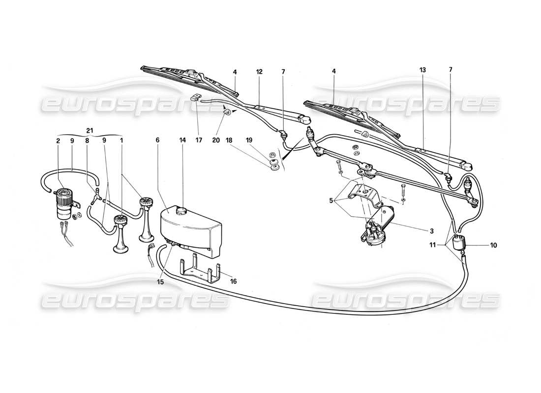 a part diagram from the ferrari testarossa parts catalogue