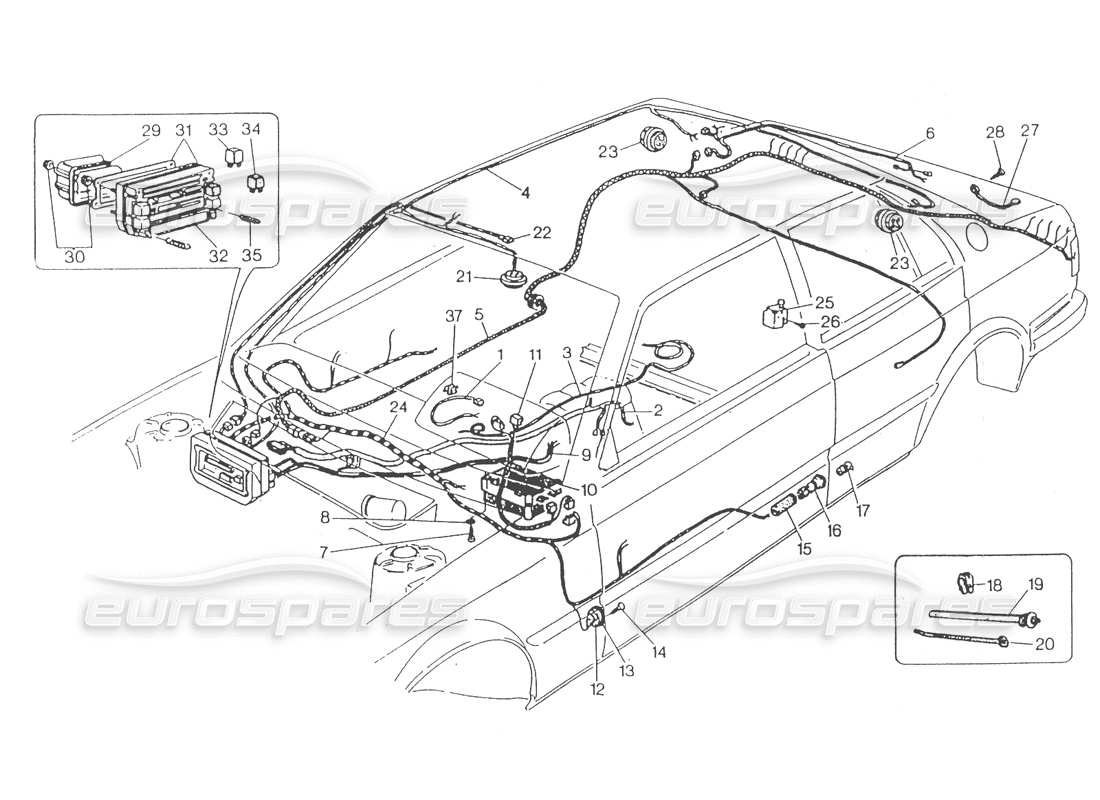 a part diagram from the maserati biturbo (1983-1995) parts catalogue