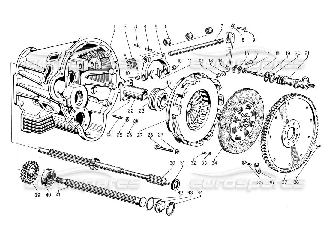 a part diagram from the lamborghini countach 5000 qvi (1989) parts catalogue