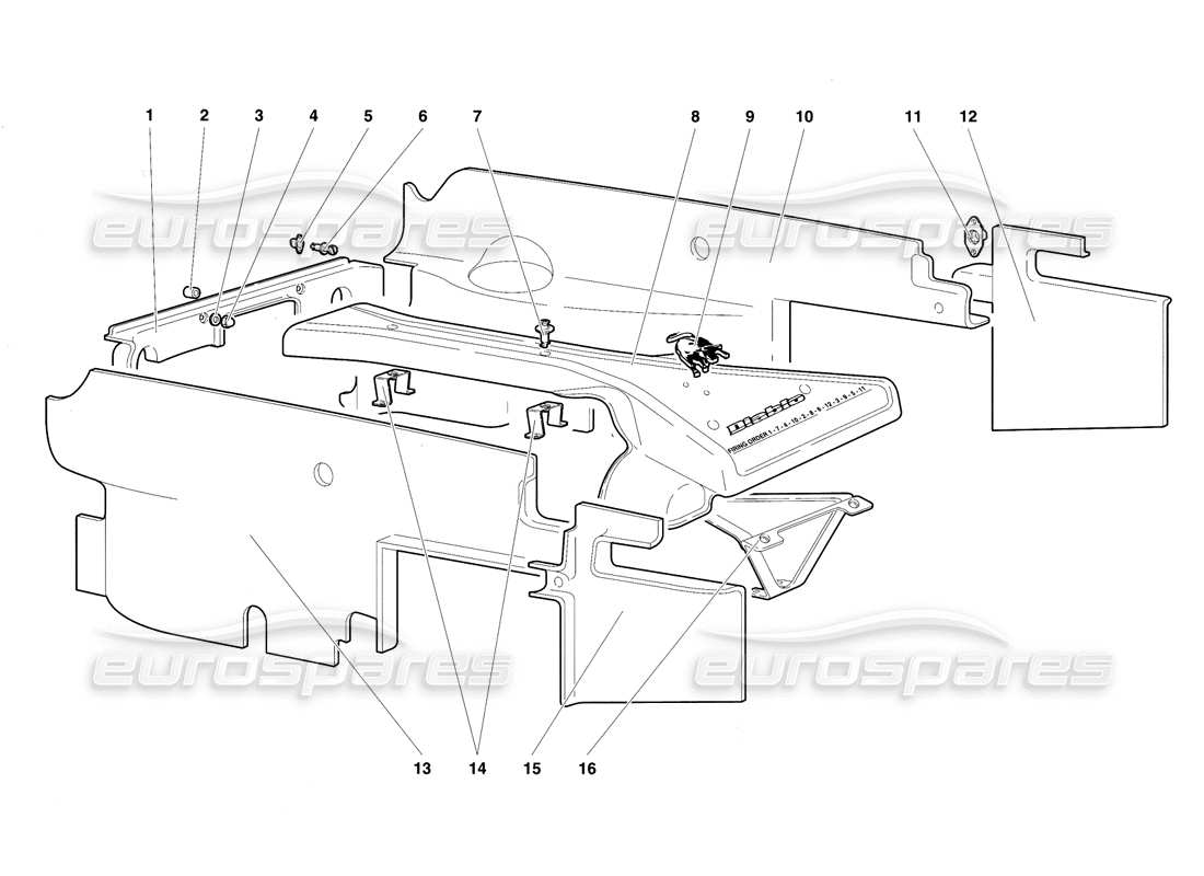 a part diagram from the lamborghini diablo parts catalogue