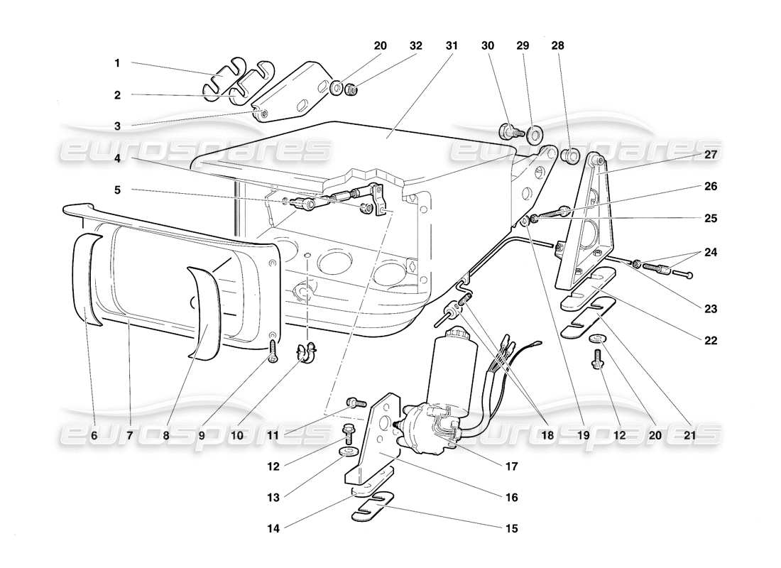 a part diagram from the Lamborghini Diablo VT (1994) parts catalogue