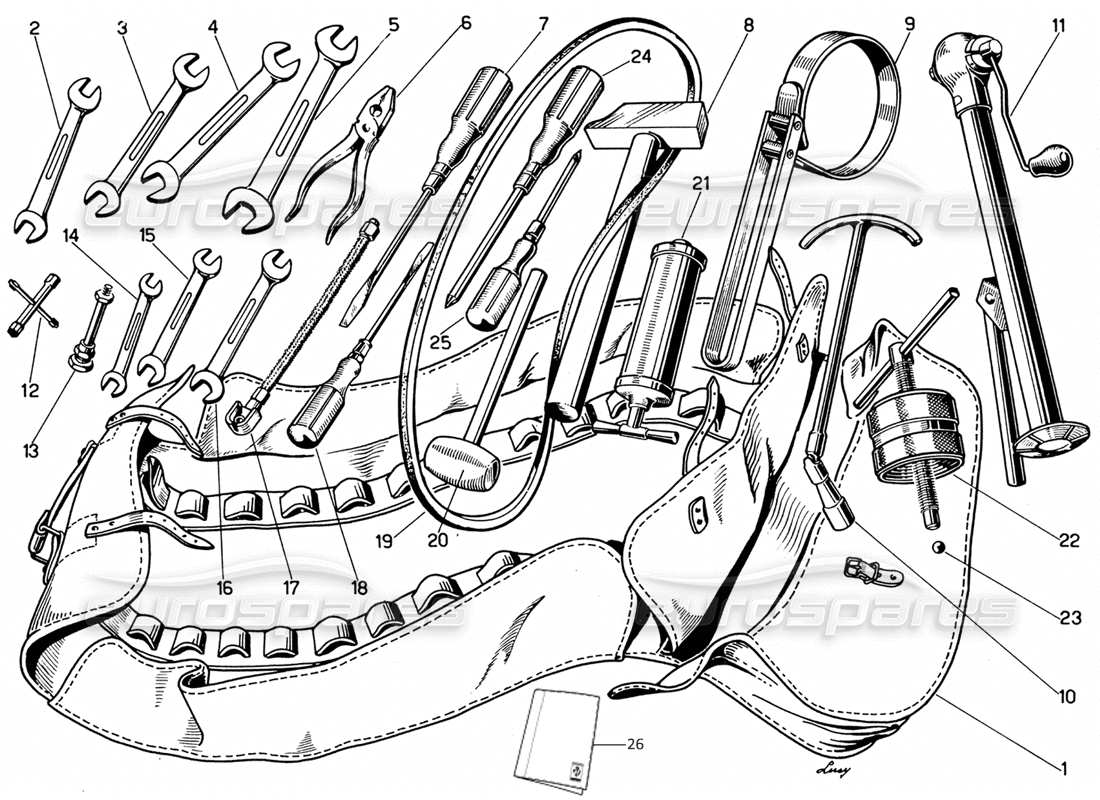 a part diagram from the ferrari 330 and 365 parts catalogue