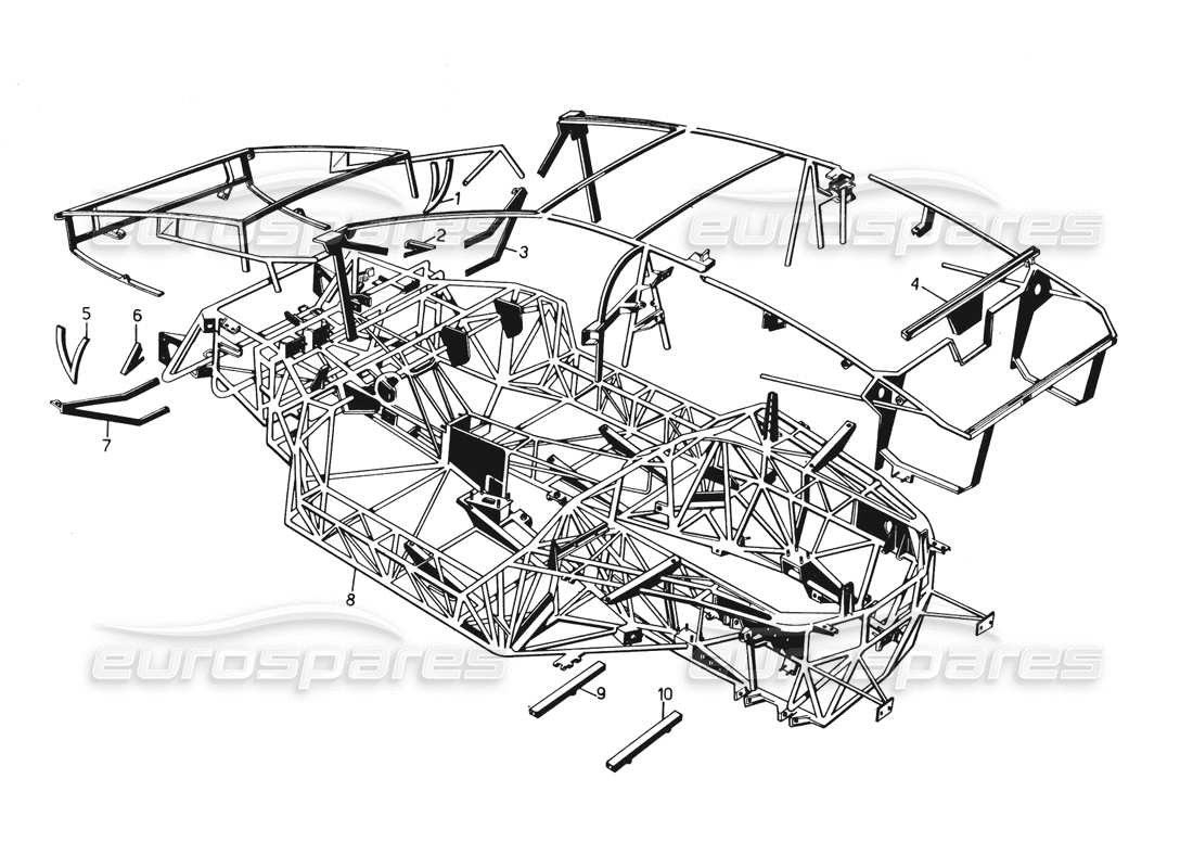 a part diagram from the lamborghini countach parts catalogue