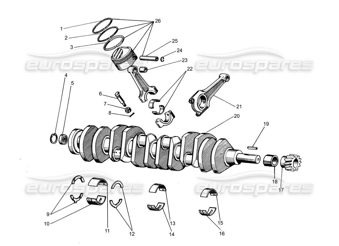a part diagram from the lamborghini espada parts catalogue