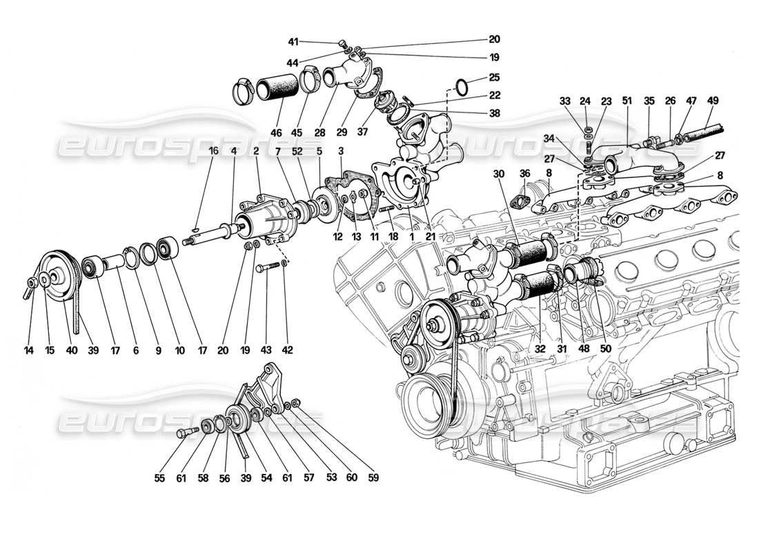 a part diagram from the ferrari mondial parts catalogue