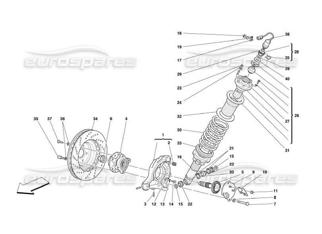 a part diagram from the ferrari 550 barchetta parts catalogue