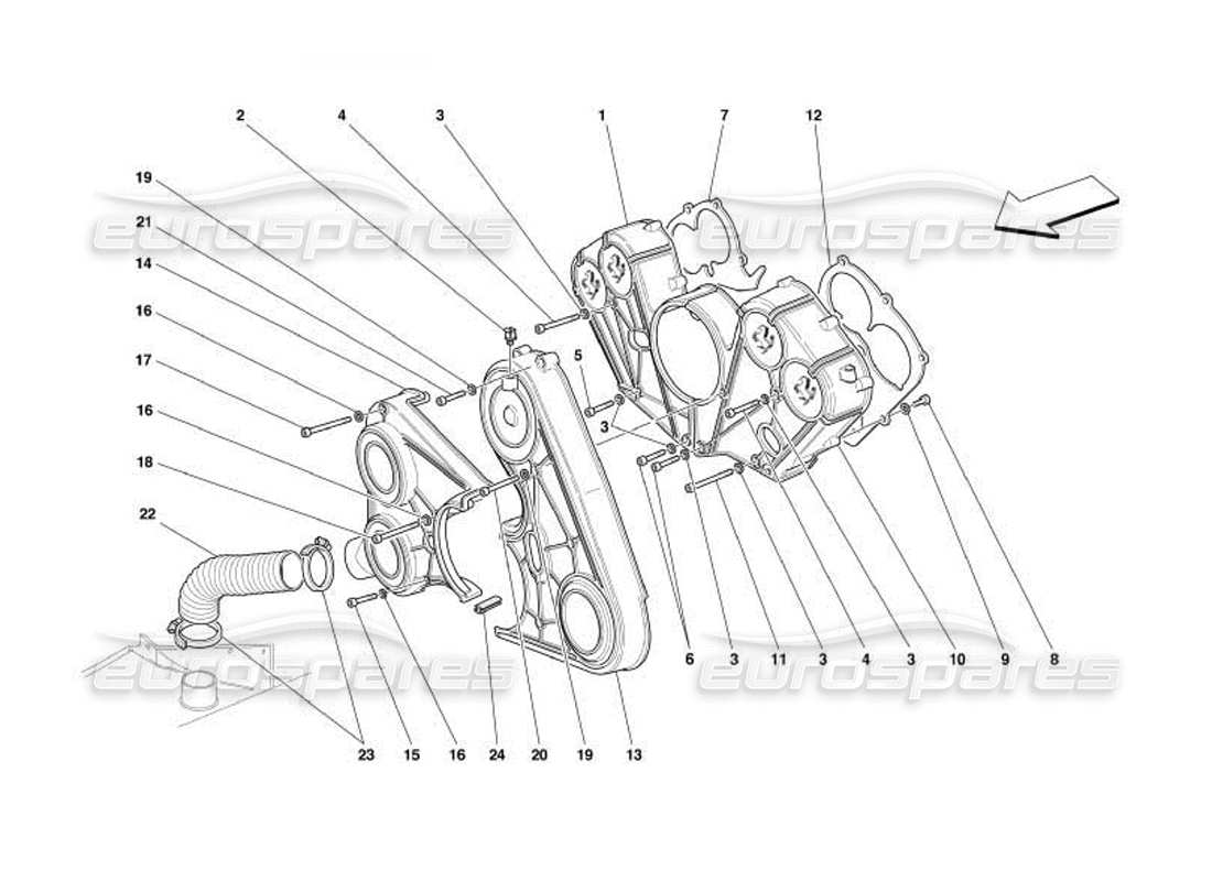 a part diagram from the Ferrari 550 Barchetta parts catalogue
