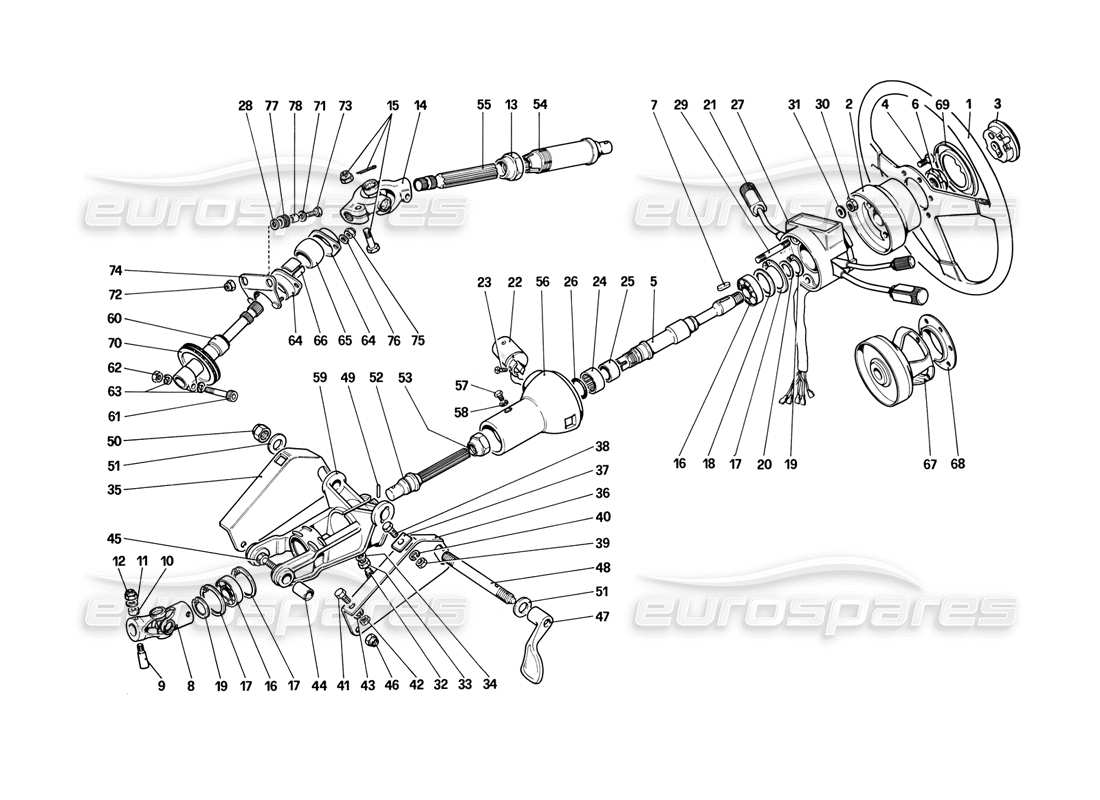 a part diagram from the ferrari mondial parts catalogue