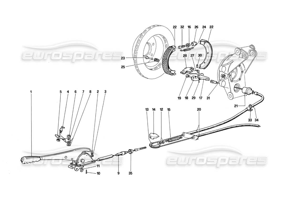 a part diagram from the ferrari mondial 3.0 qv (1984) parts catalogue