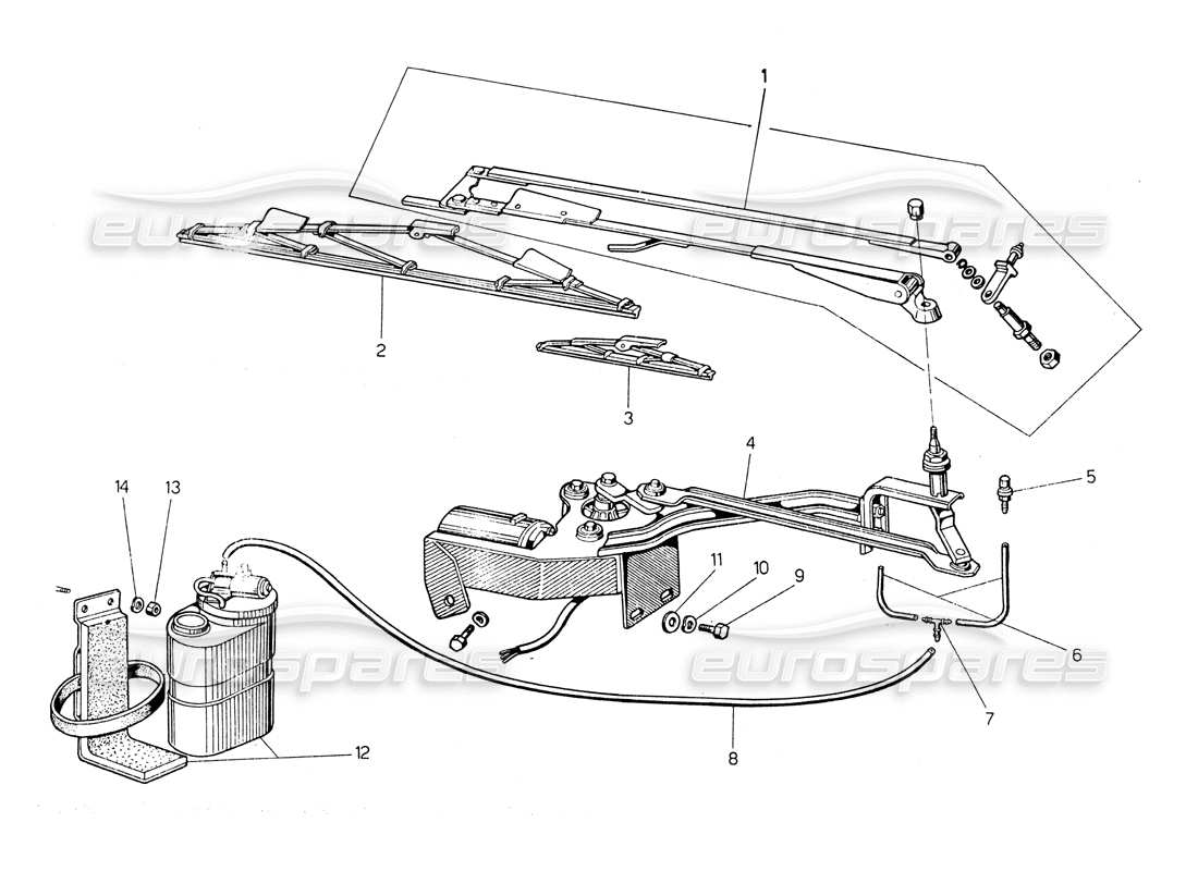 a part diagram from the lamborghini countach parts catalogue