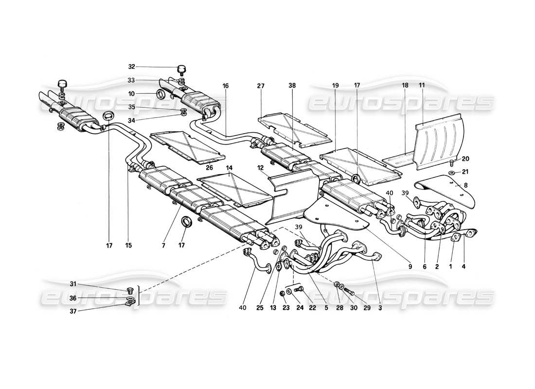 a part diagram from the ferrari 400i (1983 mechanical) parts catalogue