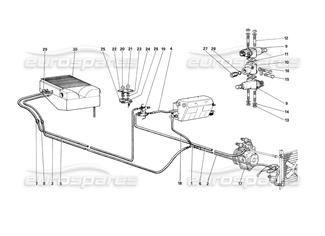 a part diagram from the ferrari 400i (1983 mechanical) parts catalogue