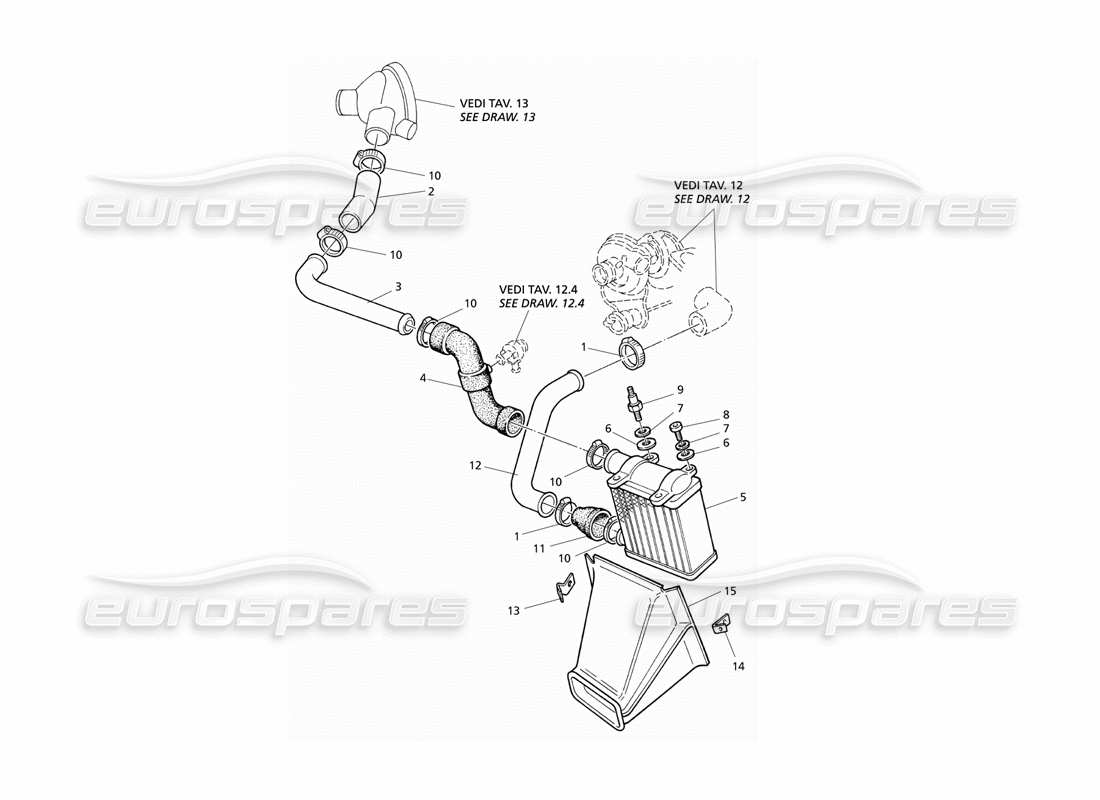 a part diagram from the maserati quattroporte (1996-2001) parts catalogue