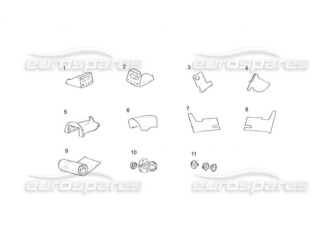 a part diagram from the ferrari 250 gt (coachwork) parts catalogue