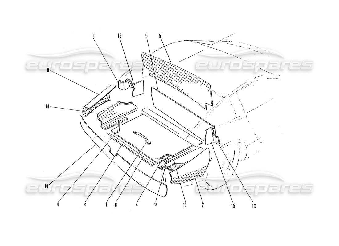 a part diagram from the ferrari 365 gtc4 (coachwork) parts catalogue