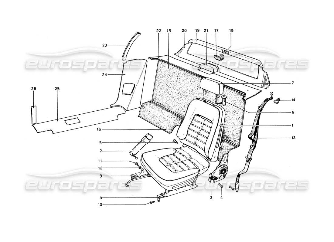 a part diagram from the ferrari 330 and 365 parts catalogue