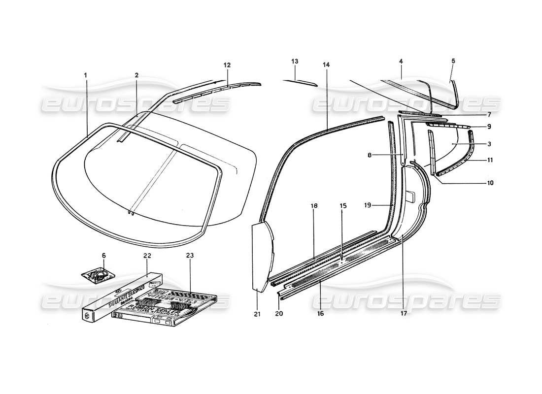 VIEW PARTS DIAGRAMS FROM THE FERRARI 330 AND 365 PARTS CATALOGUE a part diagram from the ferrari 330 and 365 parts catalogue