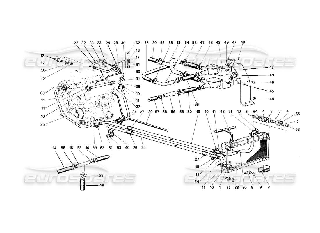 a part diagram from the Ferrari 308 Quattrovalvole (1985) parts catalogue