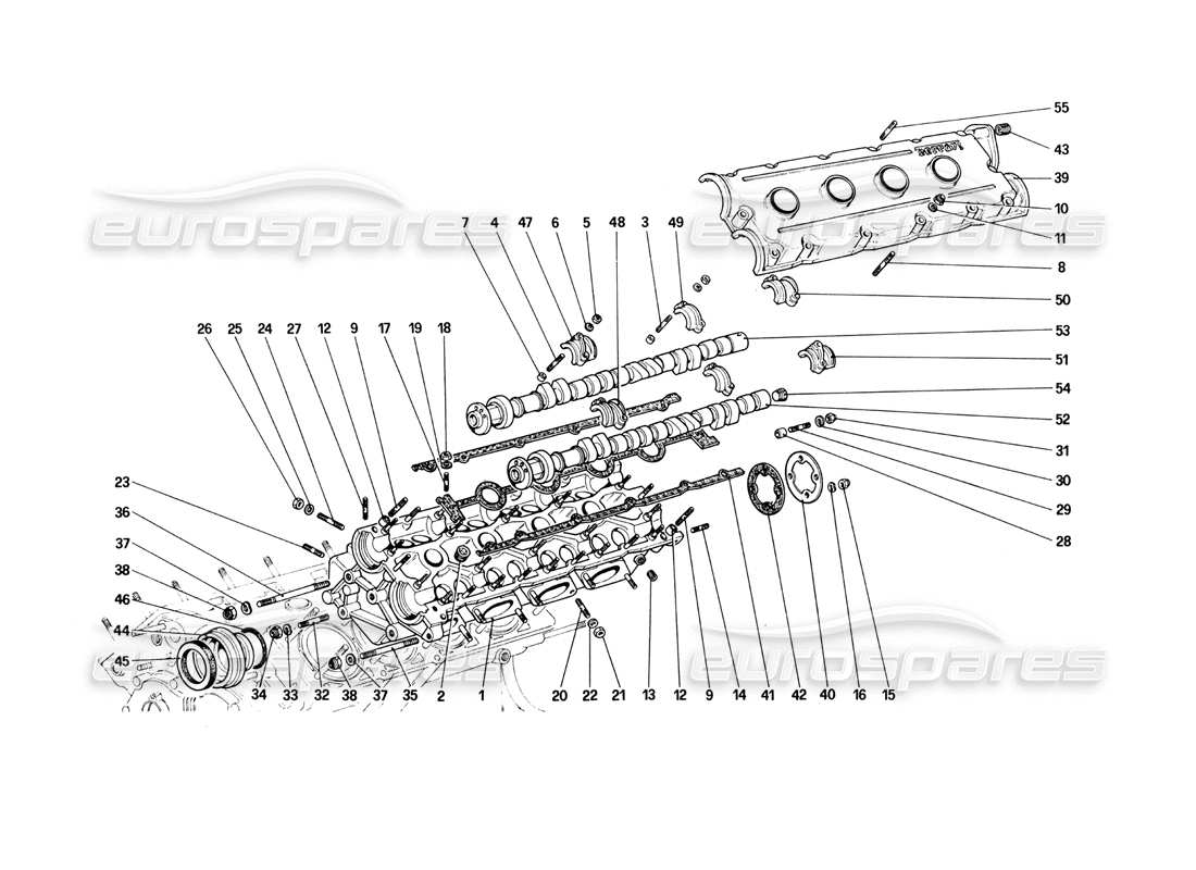 a part diagram from the Ferrari 308 Quattrovalvole (1985) parts catalogue