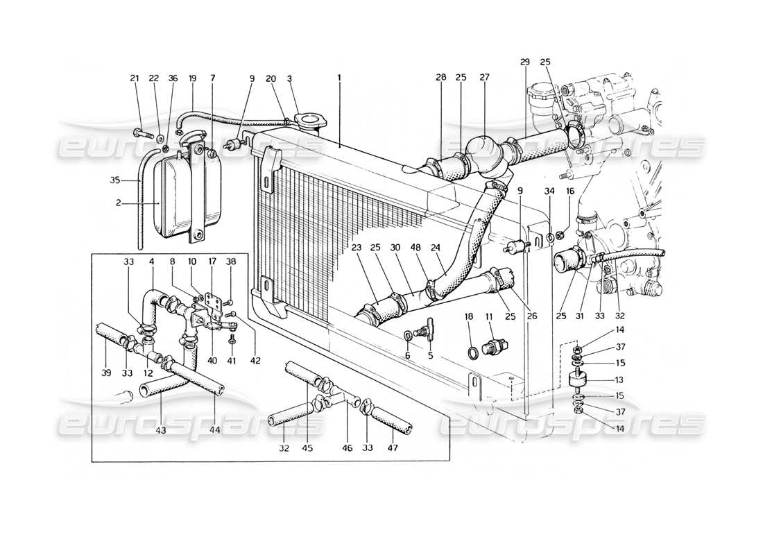a part diagram from the ferrari 400 gt (mechanical) parts catalogue