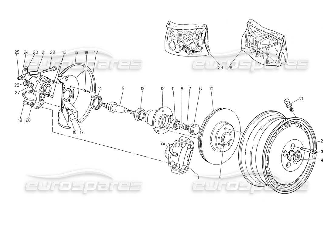 a part diagram from the maserati biturbo (1983-1995) parts catalogue