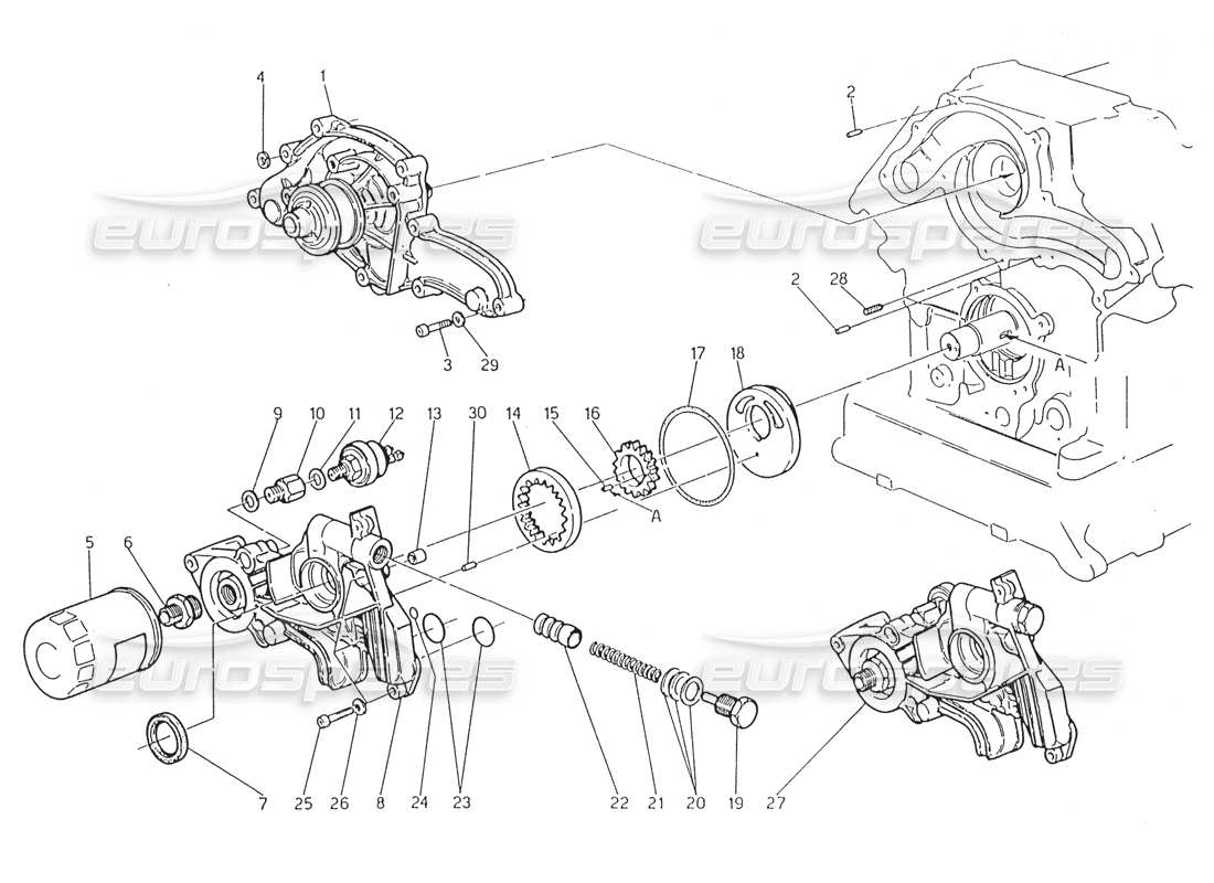 a part diagram from the maserati biturbo (1983-1995) parts catalogue