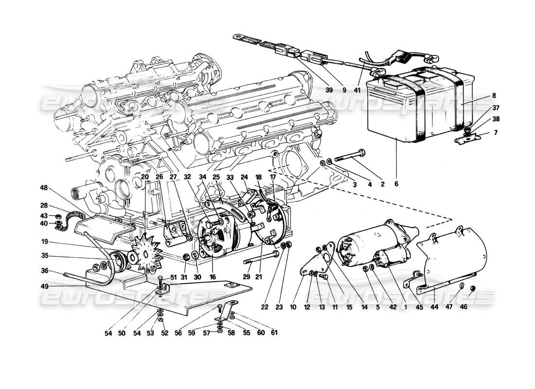a part diagram from the ferrari 208 parts catalogue