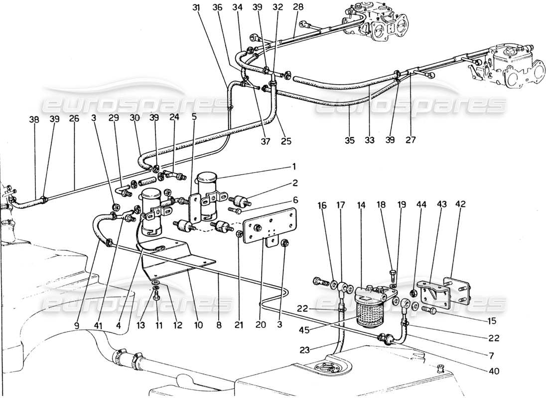 a part diagram from the ferrari 330 and 365 parts catalogue