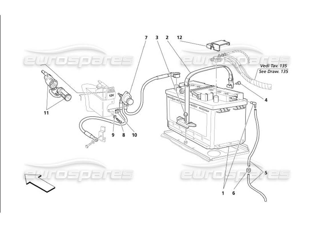 a part diagram from the maserati 4200 parts catalogue