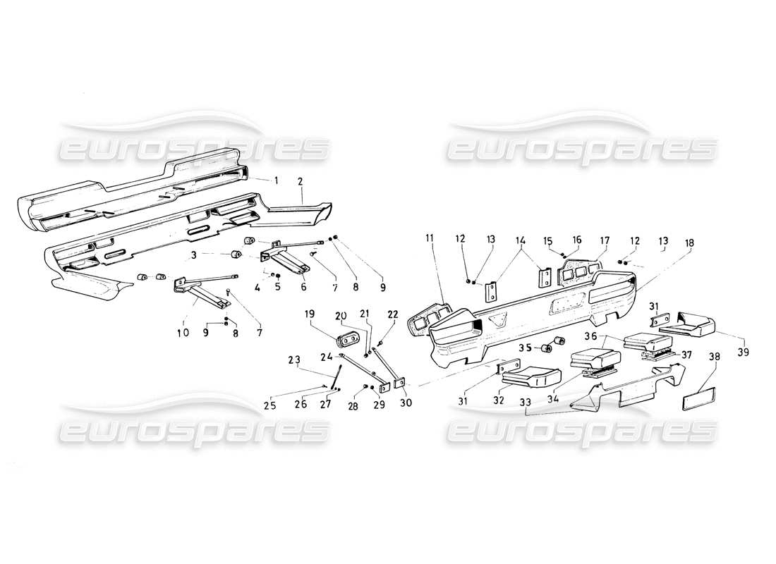 a part diagram from the lamborghini countach parts catalogue