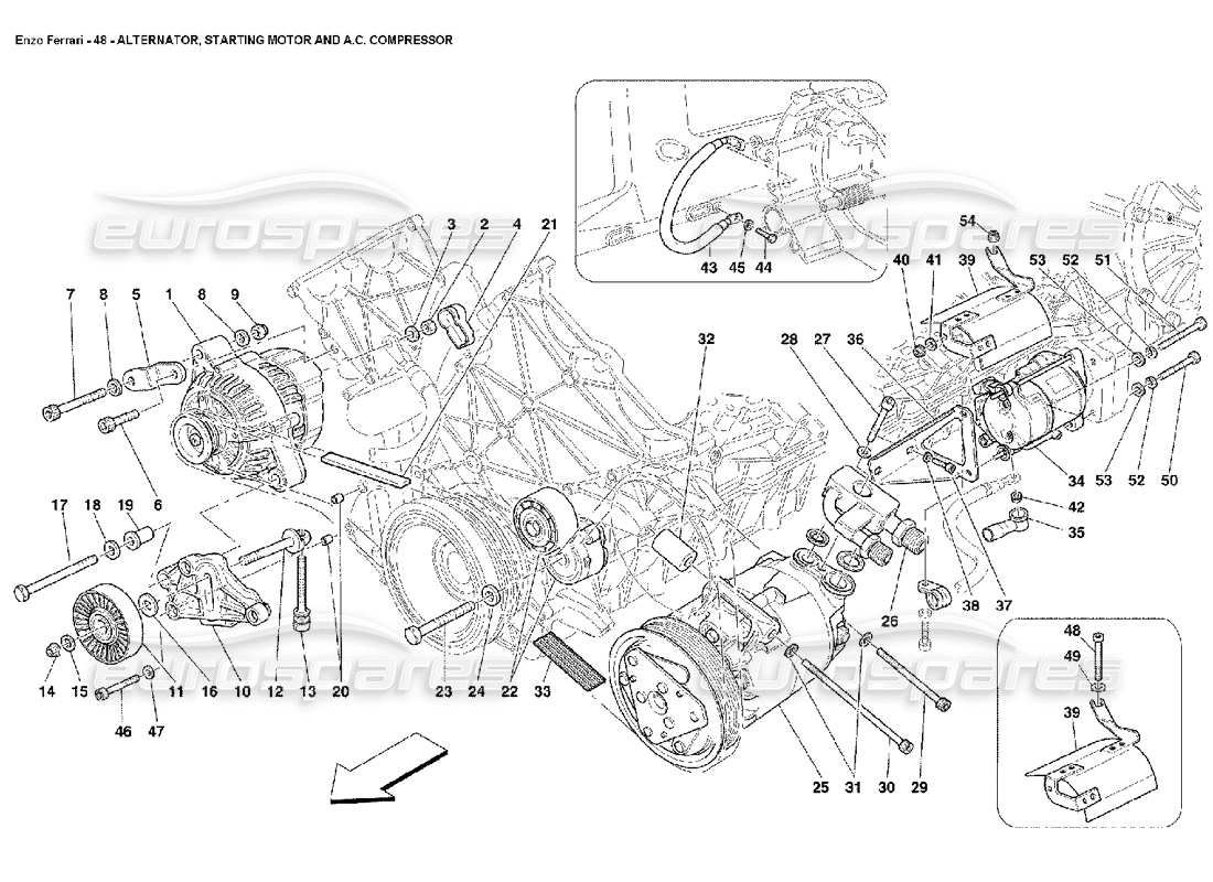 a part diagram from the ferrari enzo parts catalogue