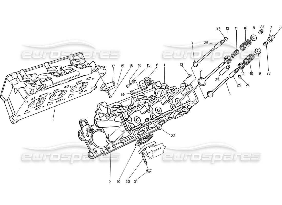 a part diagram from the maserati 222 / 222e biturbo parts catalogue