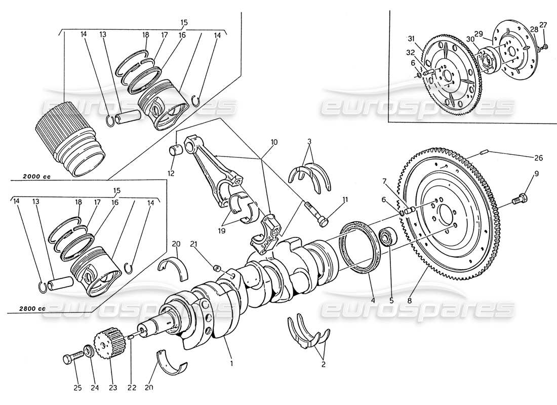 a part diagram from the maserati biturbo (1983-1995) parts catalogue