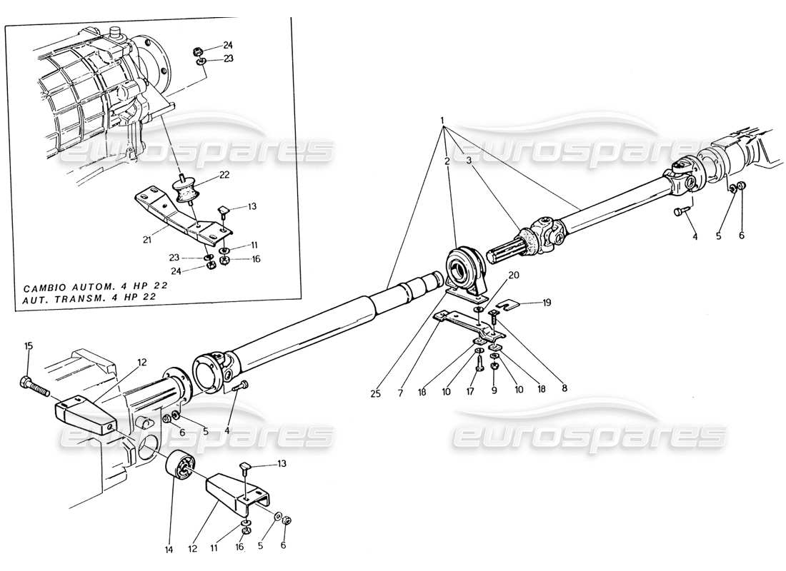 a part diagram from the maserati 222 / 222e biturbo parts catalogue