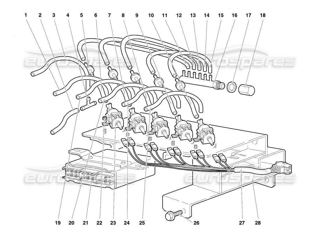 a part diagram from the lamborghini diablo vt (1994) parts catalogue