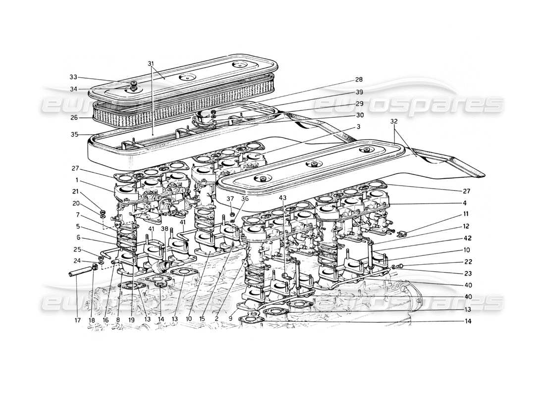 a part diagram from the ferrari 512 parts catalogue
