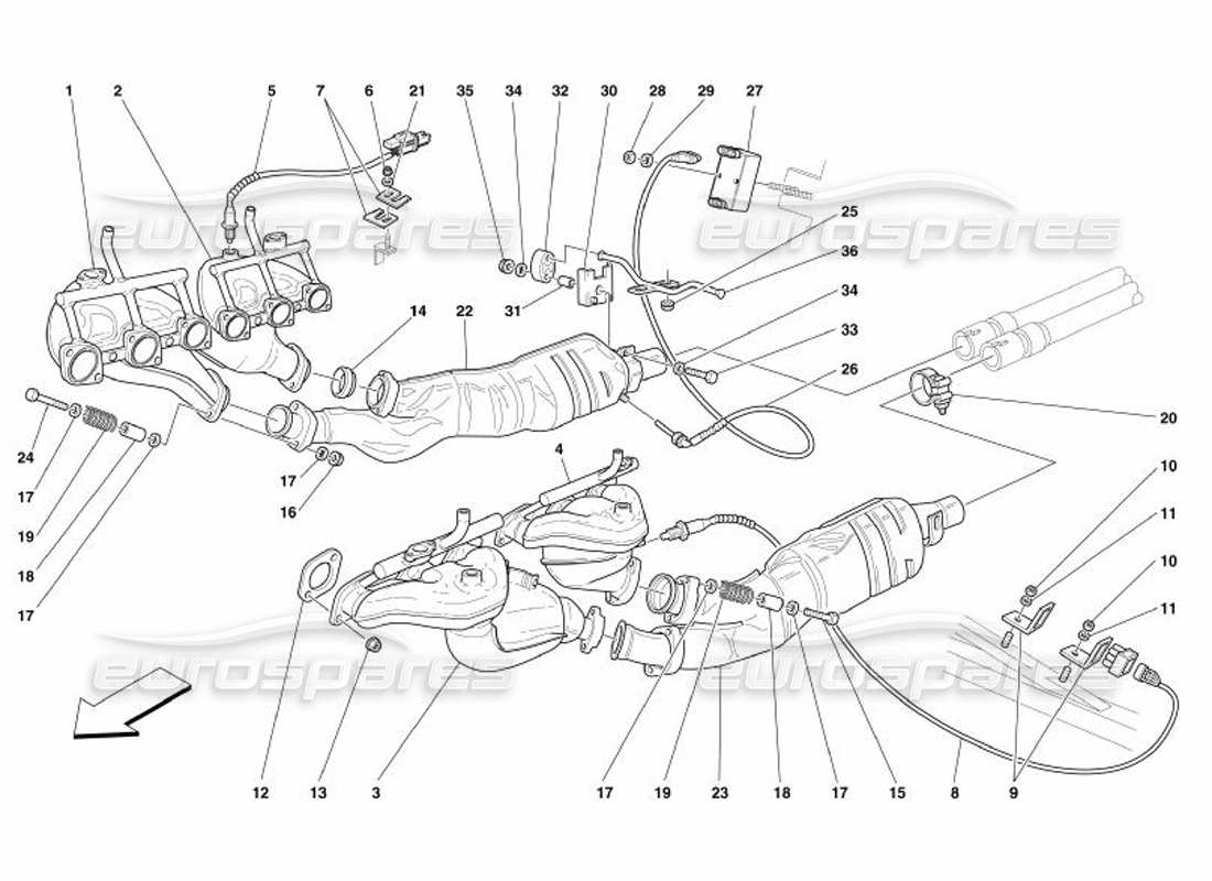 a part diagram from the Ferrari 575 Superamerica parts catalogue