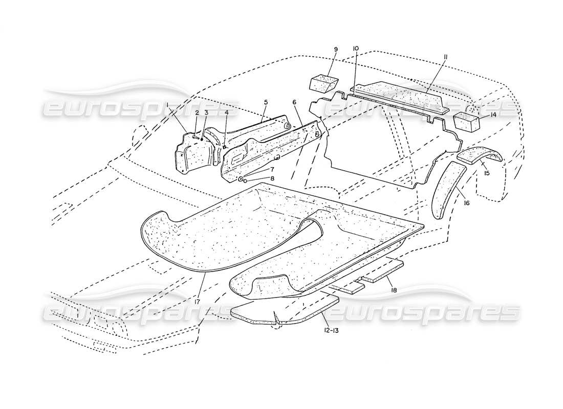 a part diagram from the maserati ghibli (1993-1995) parts catalogue